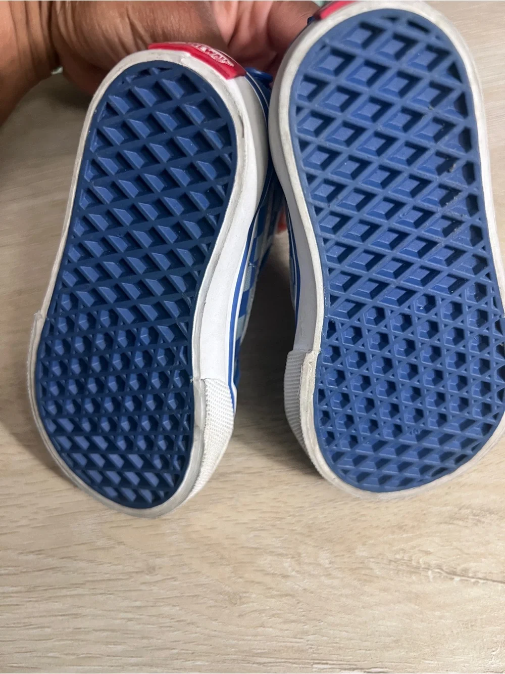 Vans Sk8-Hi Zip Checkerboard Blue Toddler Sneakers Size 4